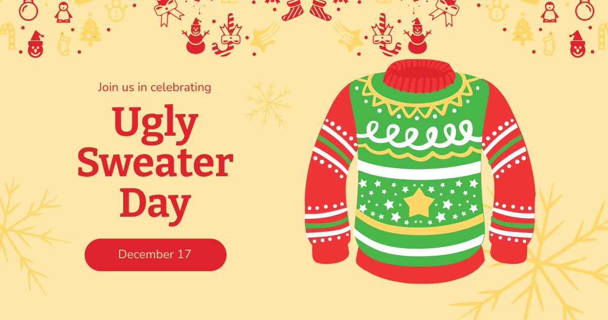 Ugly Sweater Day Facebook Post Template