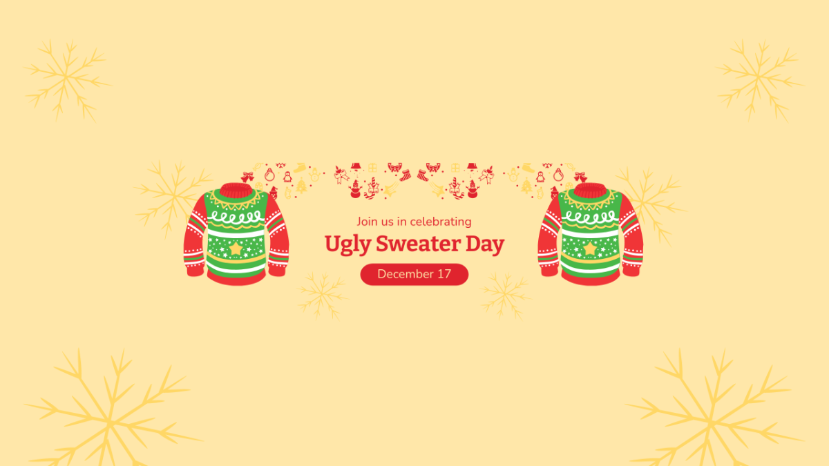 Ugly Sweater Day YouTube Banner template