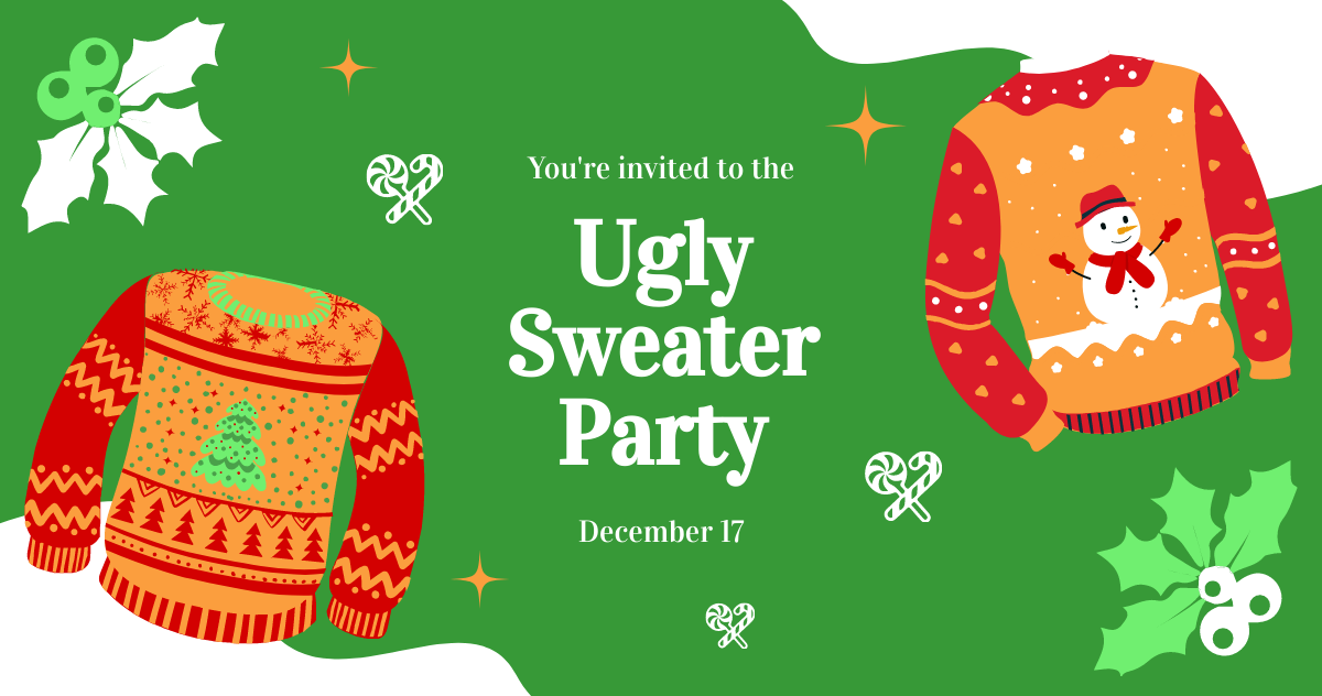 Free Ugly Sweater Party Facebook Post Template