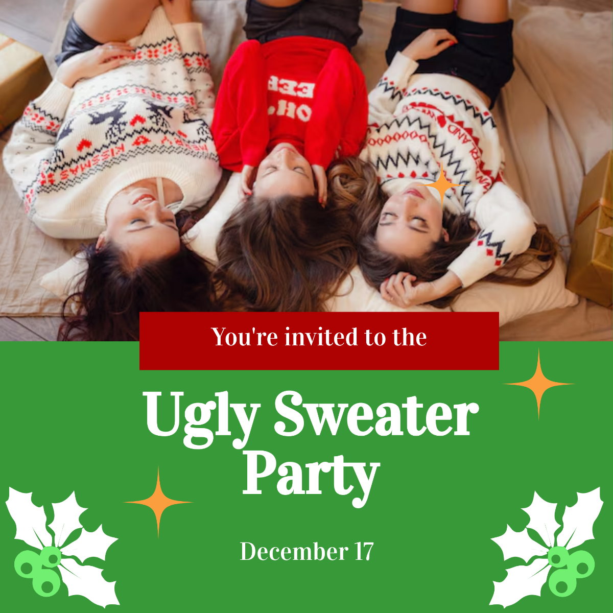 Free Ugly Sweater Party Instagram Post Template