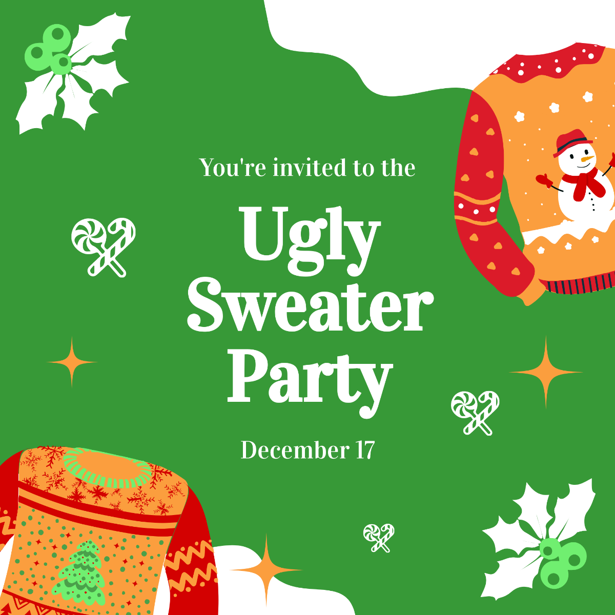 Free Ugly Sweater Party Instagram Post Template