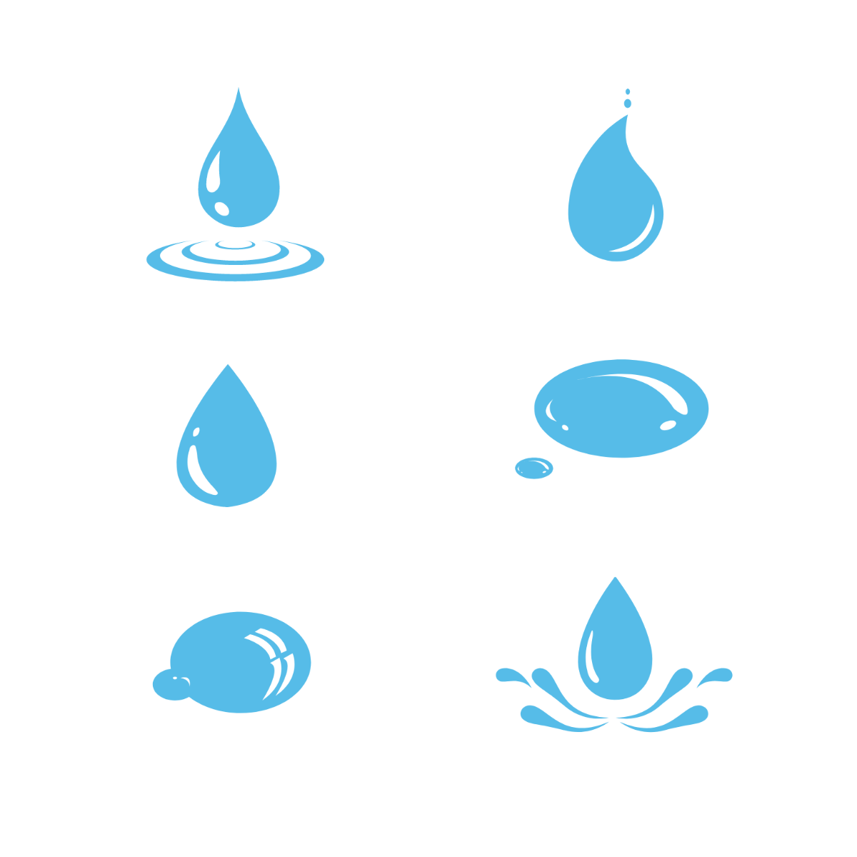 Free Water Droplet Vector Template