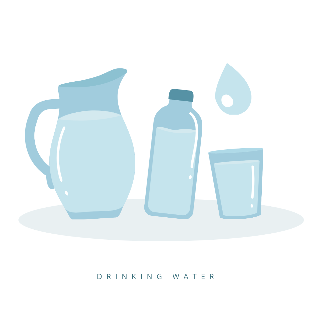 Drinking Water Vector Template