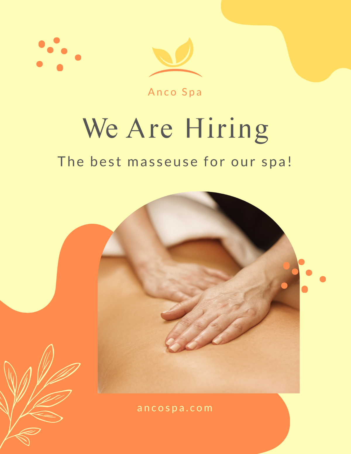 Massage Recruitment/ Hiring Flyer Template - Edit Online & Download