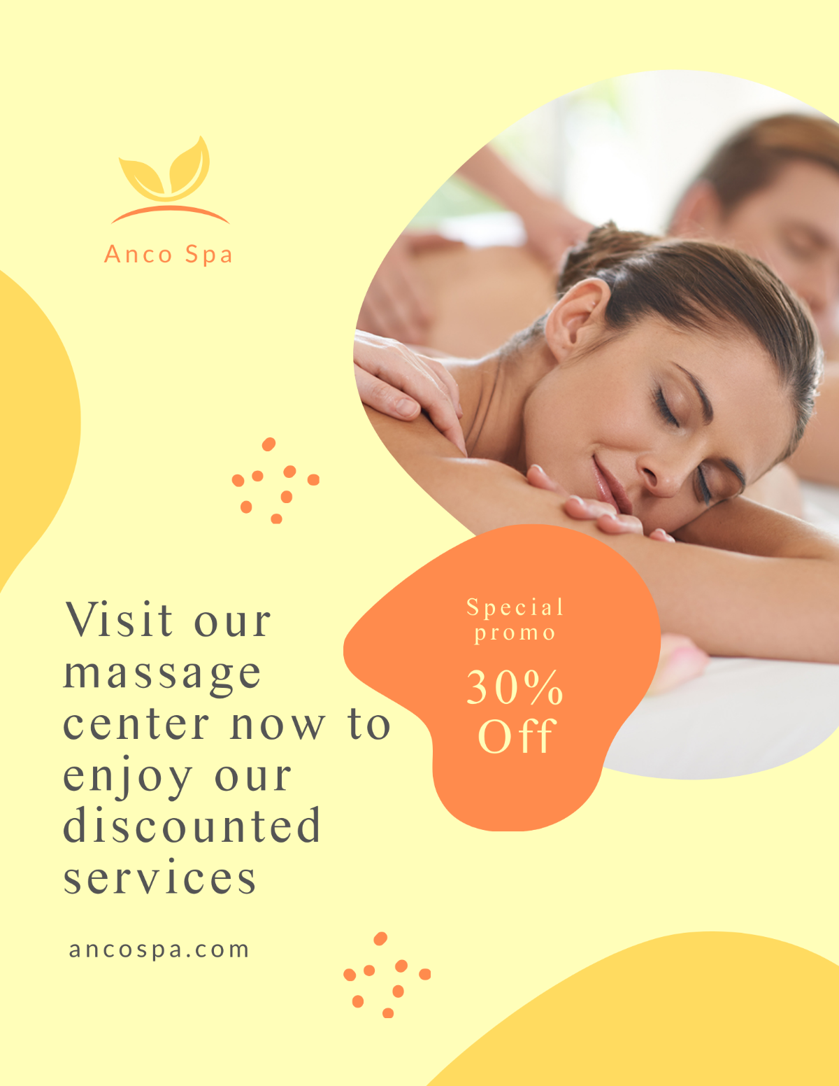 Massage Center Promotion Flyer Template - Edit Online & Download