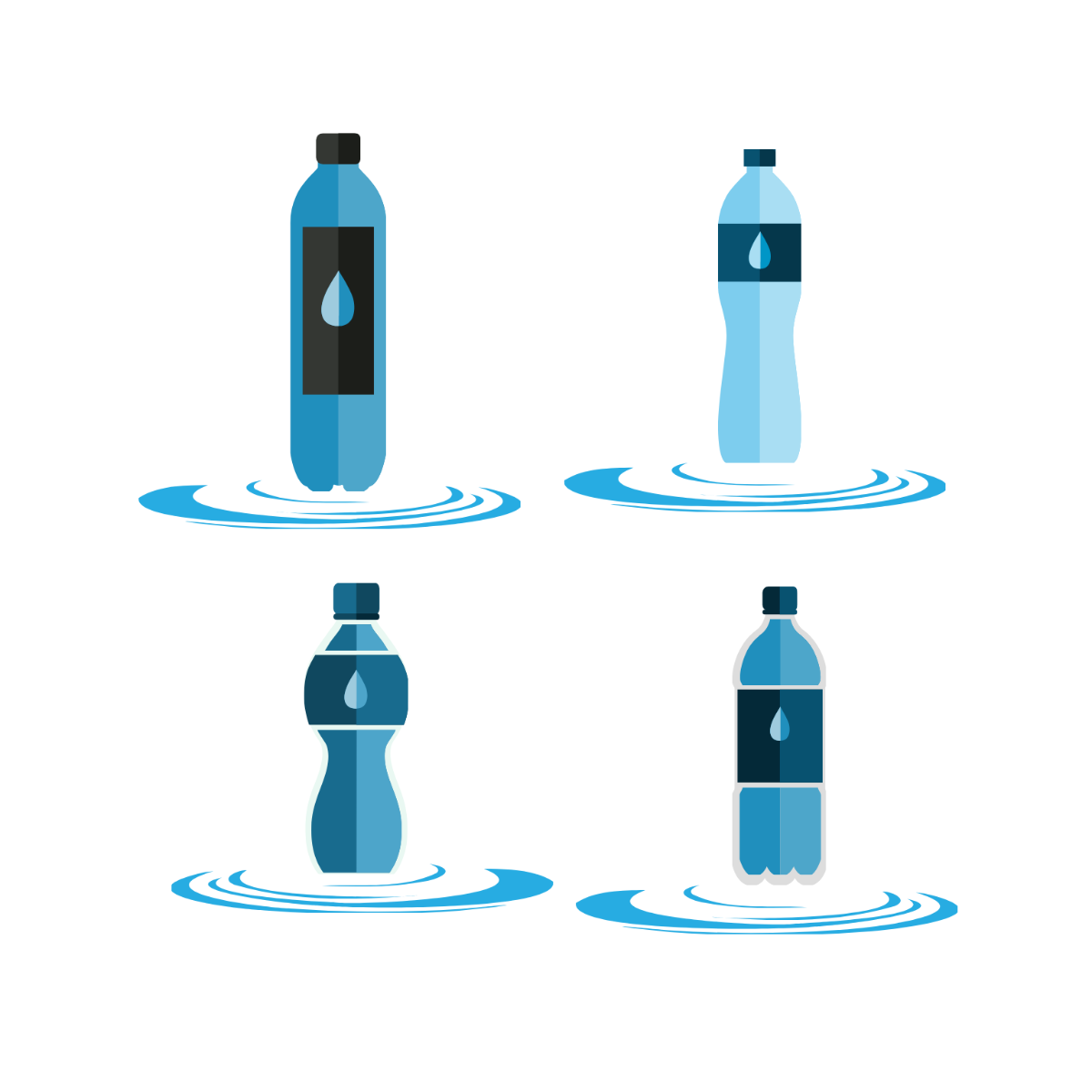Water Bottle Vector Template