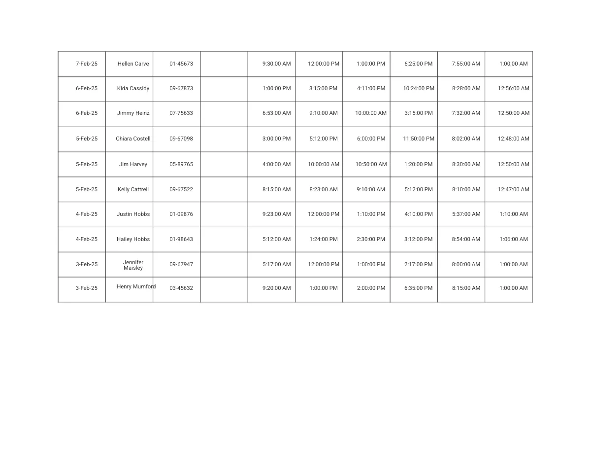 Free Hours Tracker Template to Edit Online