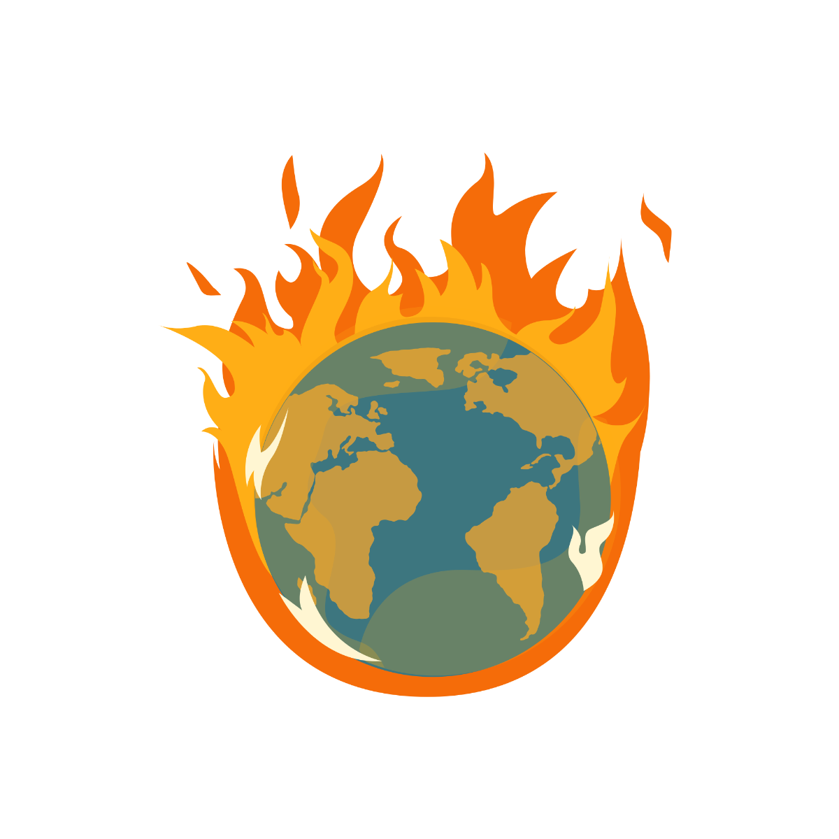 Earth On Fire Vector Template