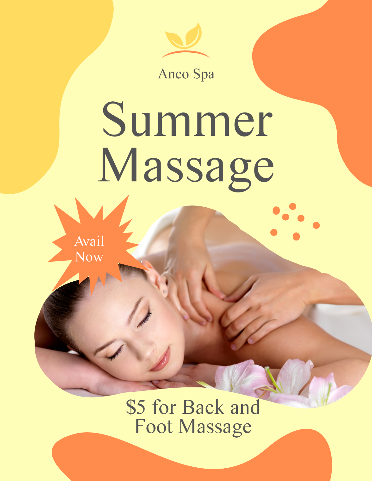 Summer Massage Flyer Template - Edit Online & Download