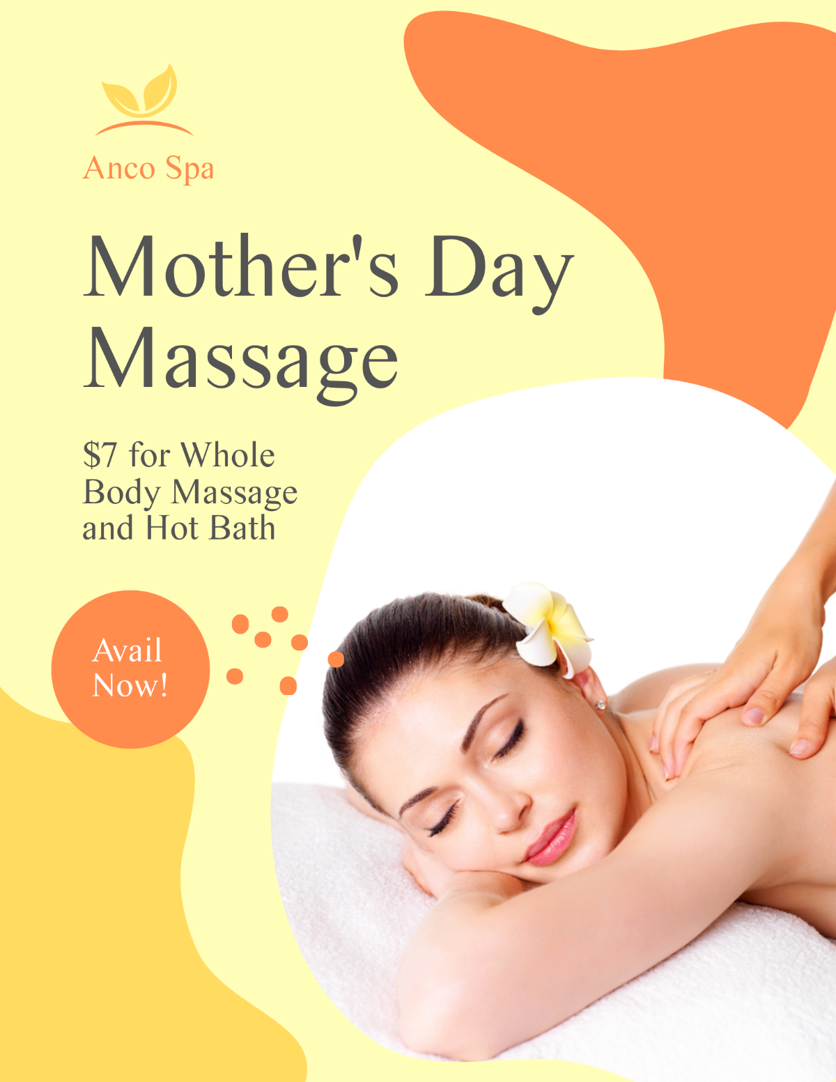 Free Mothers Day Massage Flyer Template