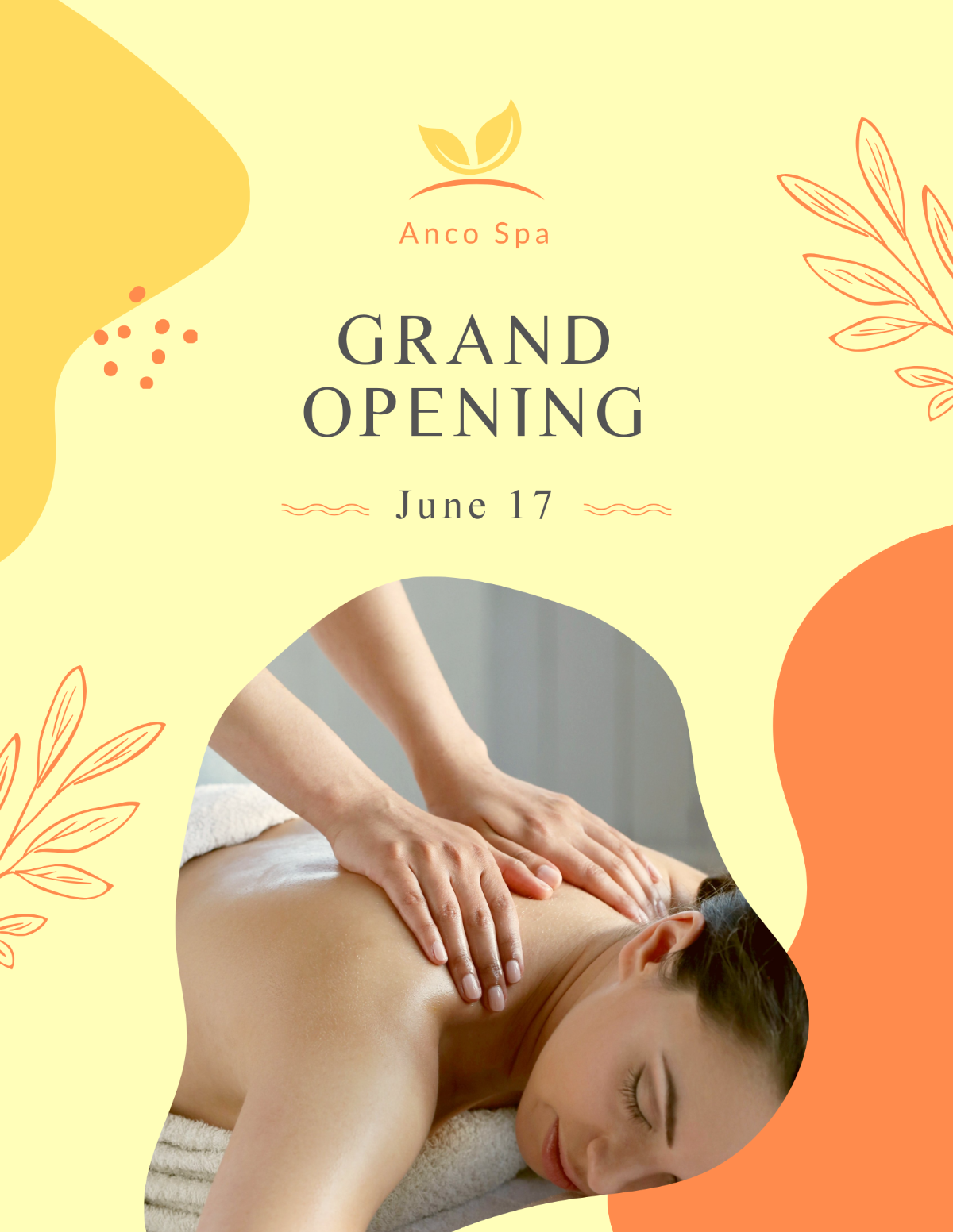 Massage Center Opening Flyer Template - Edit Online & Download