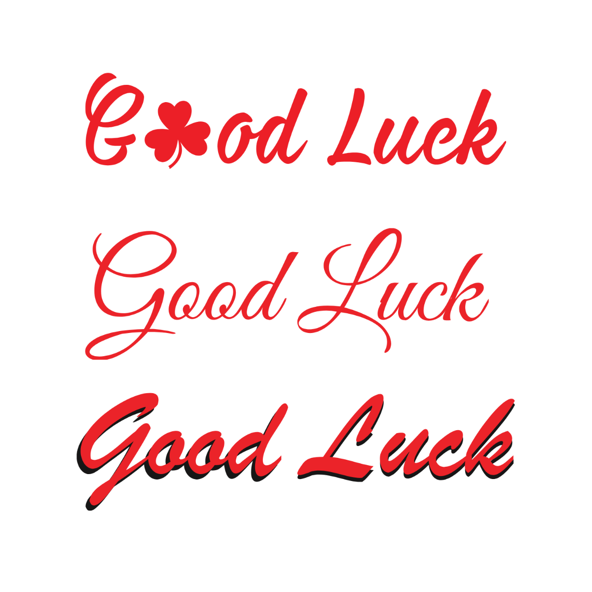Red Good Luck Vector Template