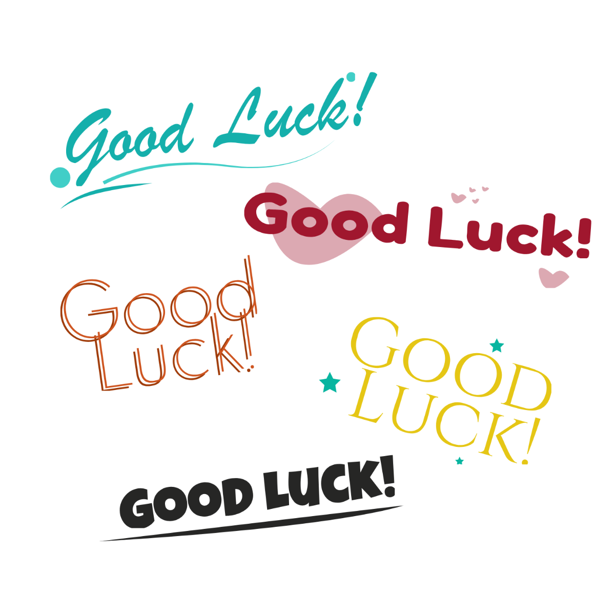 Good Luck Lettering Vector Template