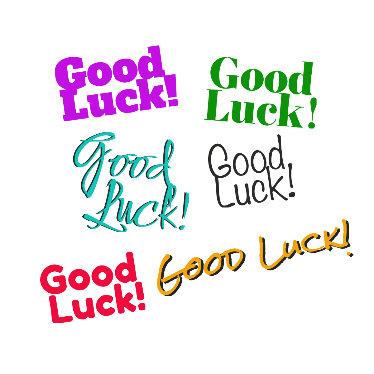 Good Luck Typography Vector Template