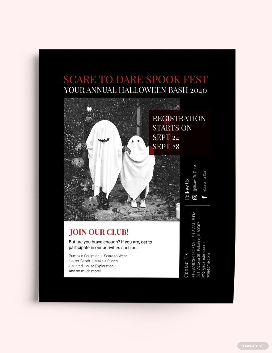 Free Black Halloween Club Flyer Template