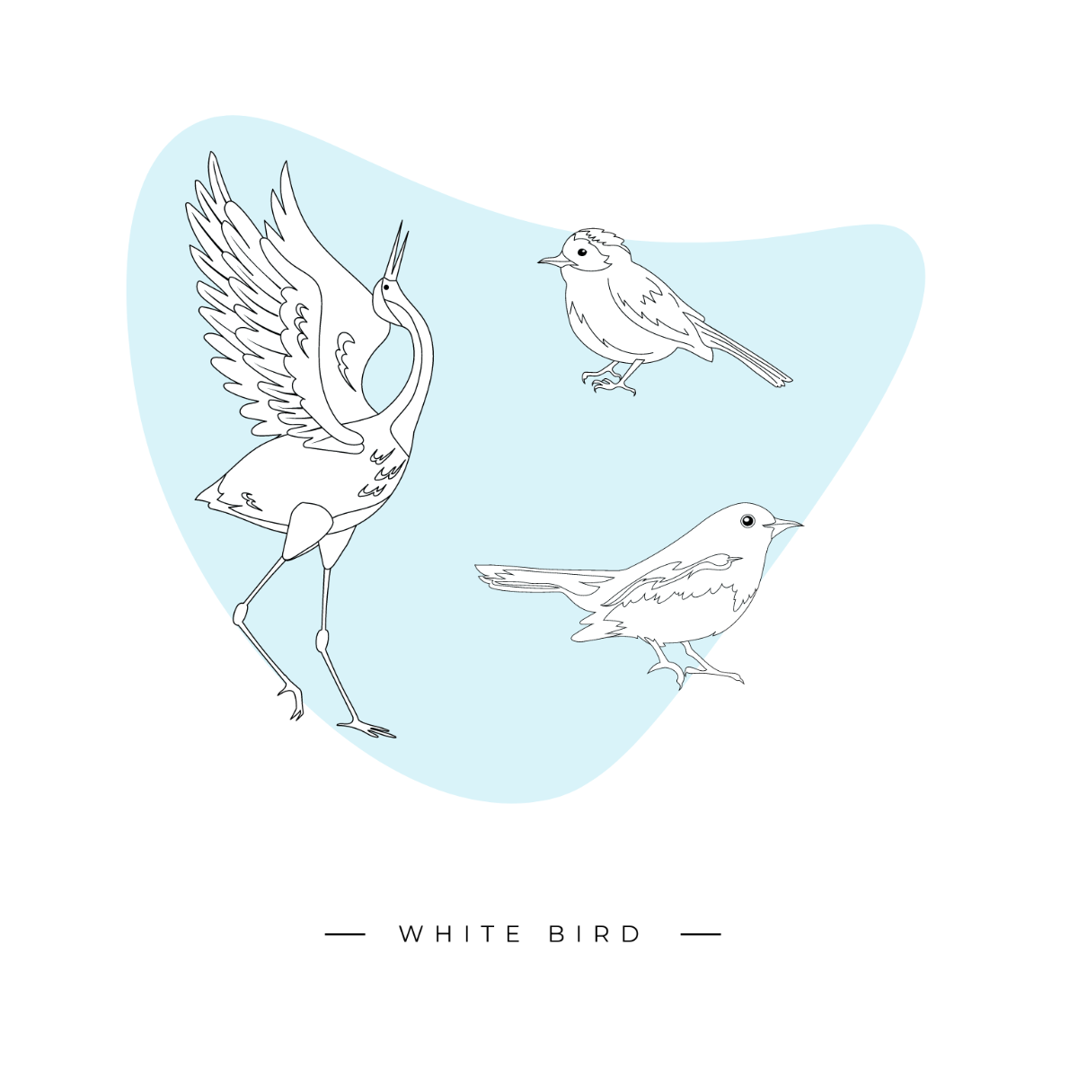 Free White Bird Vector Template