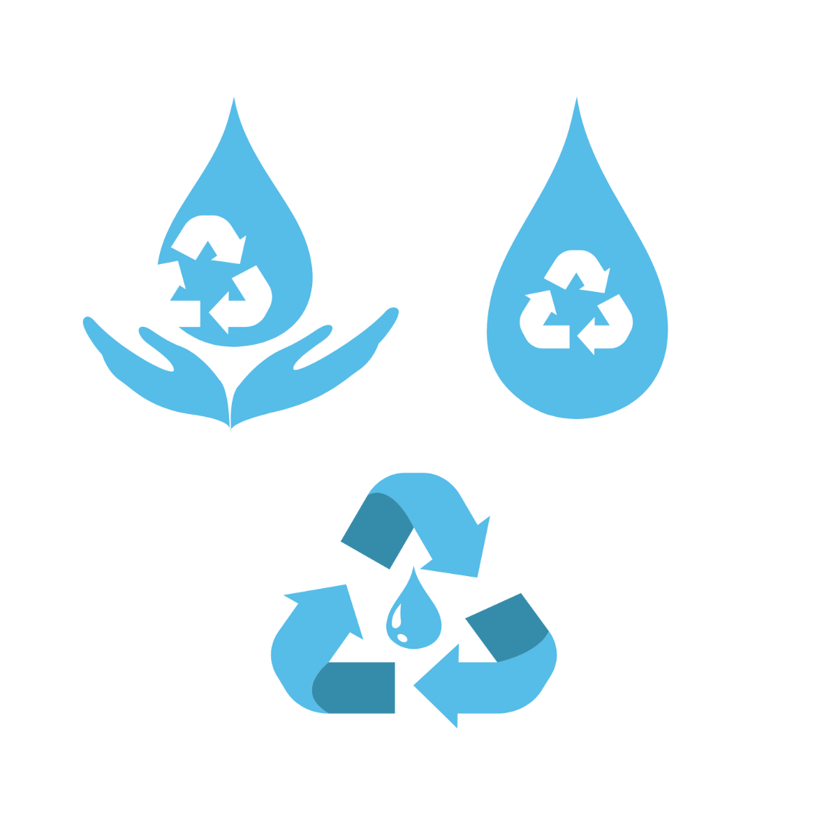 Free Water Recycle Vector Template