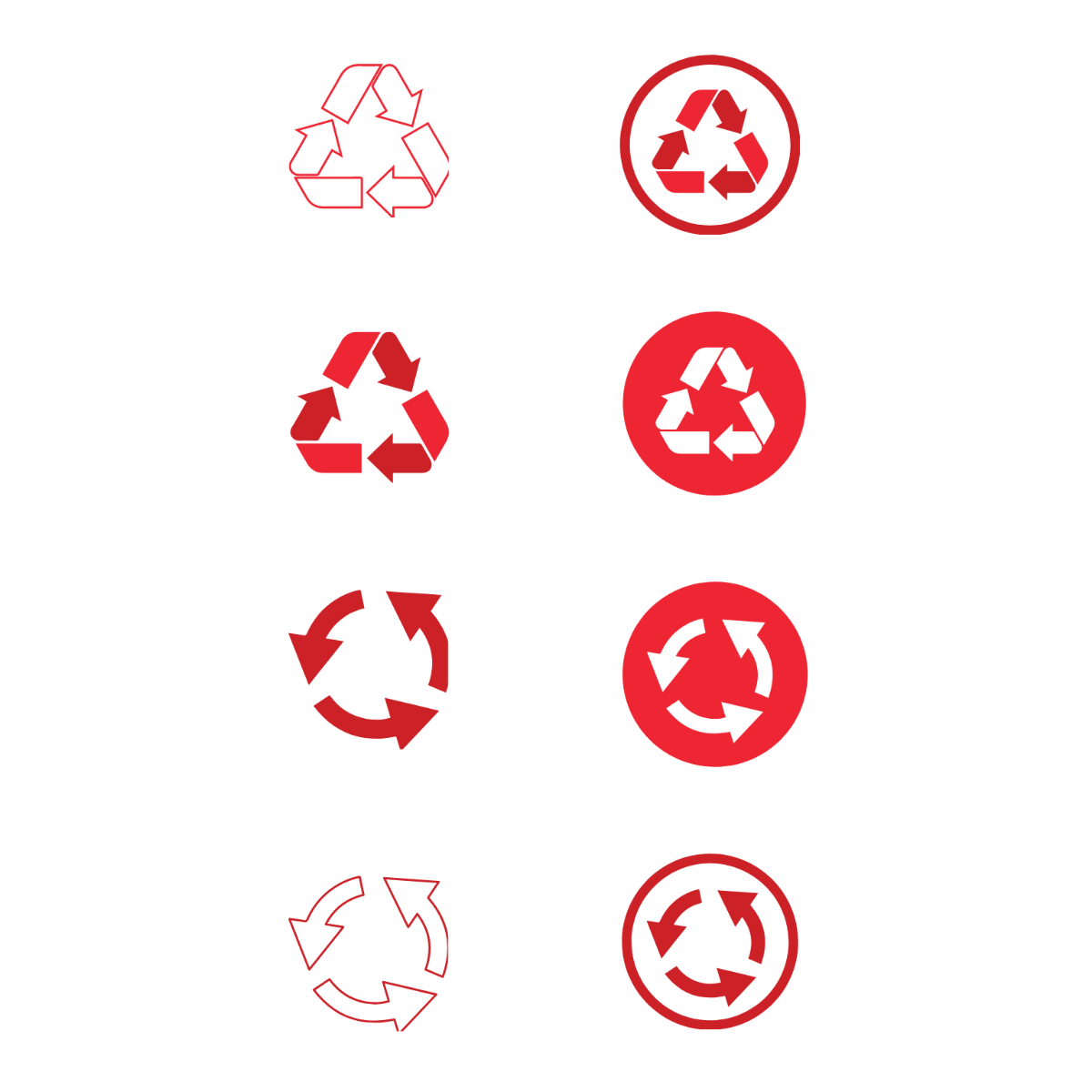 Red Recycle Vector