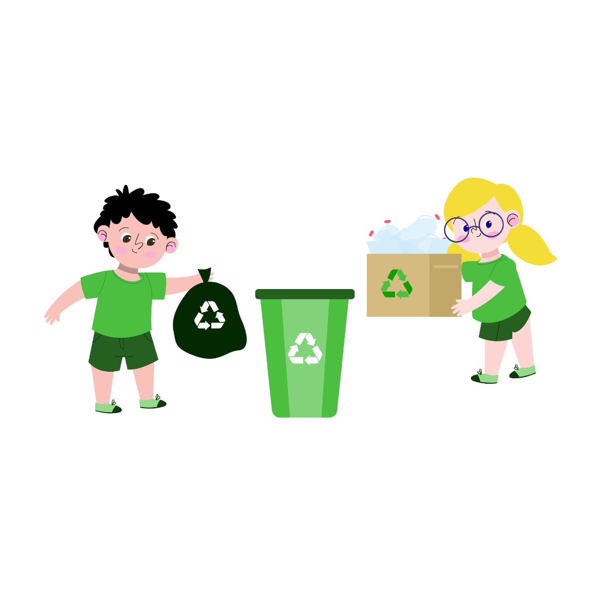 Kid Recycle Vector Template
