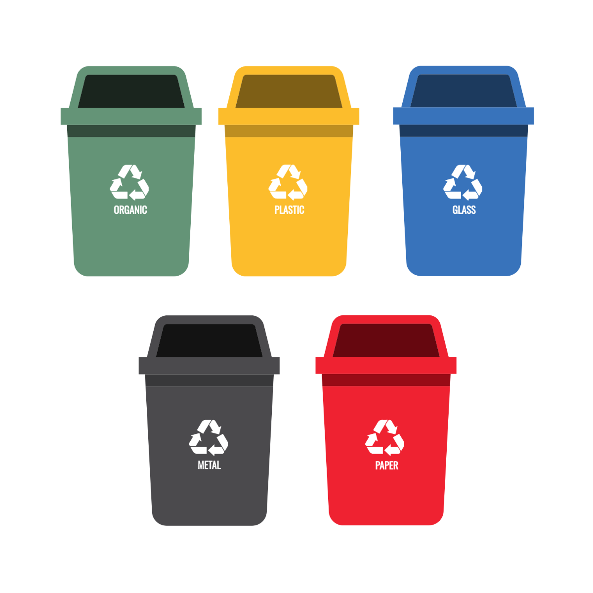 Trash Can Vector Template