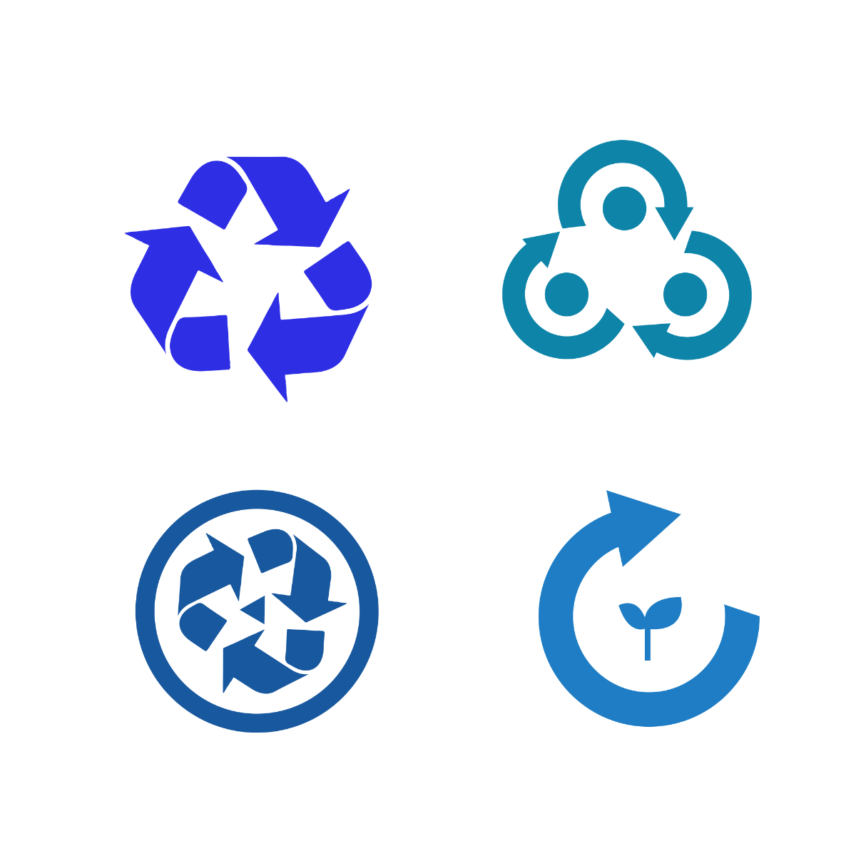 Free Blue Recycle Vector Template