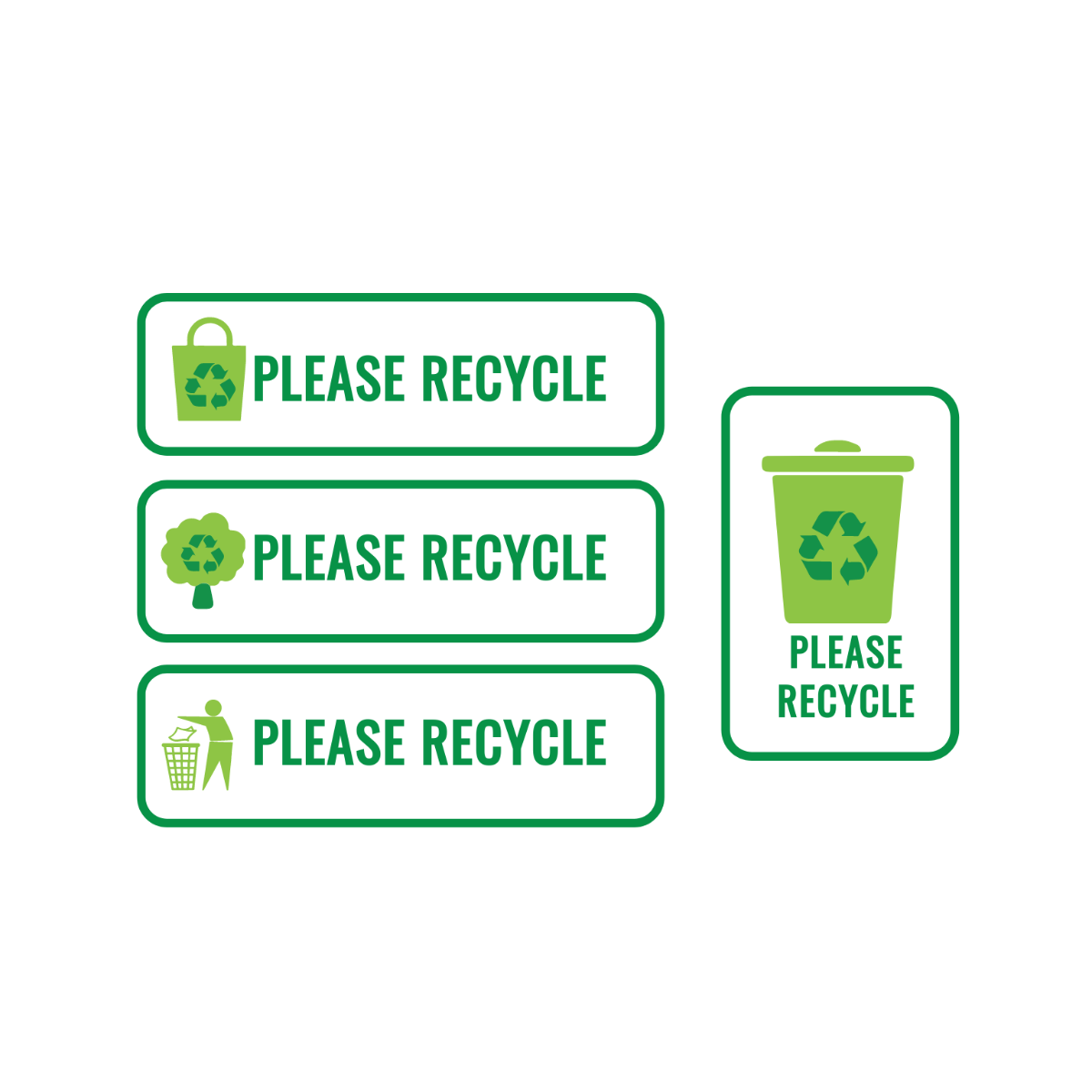 Please Recycle Sign Vector Template
