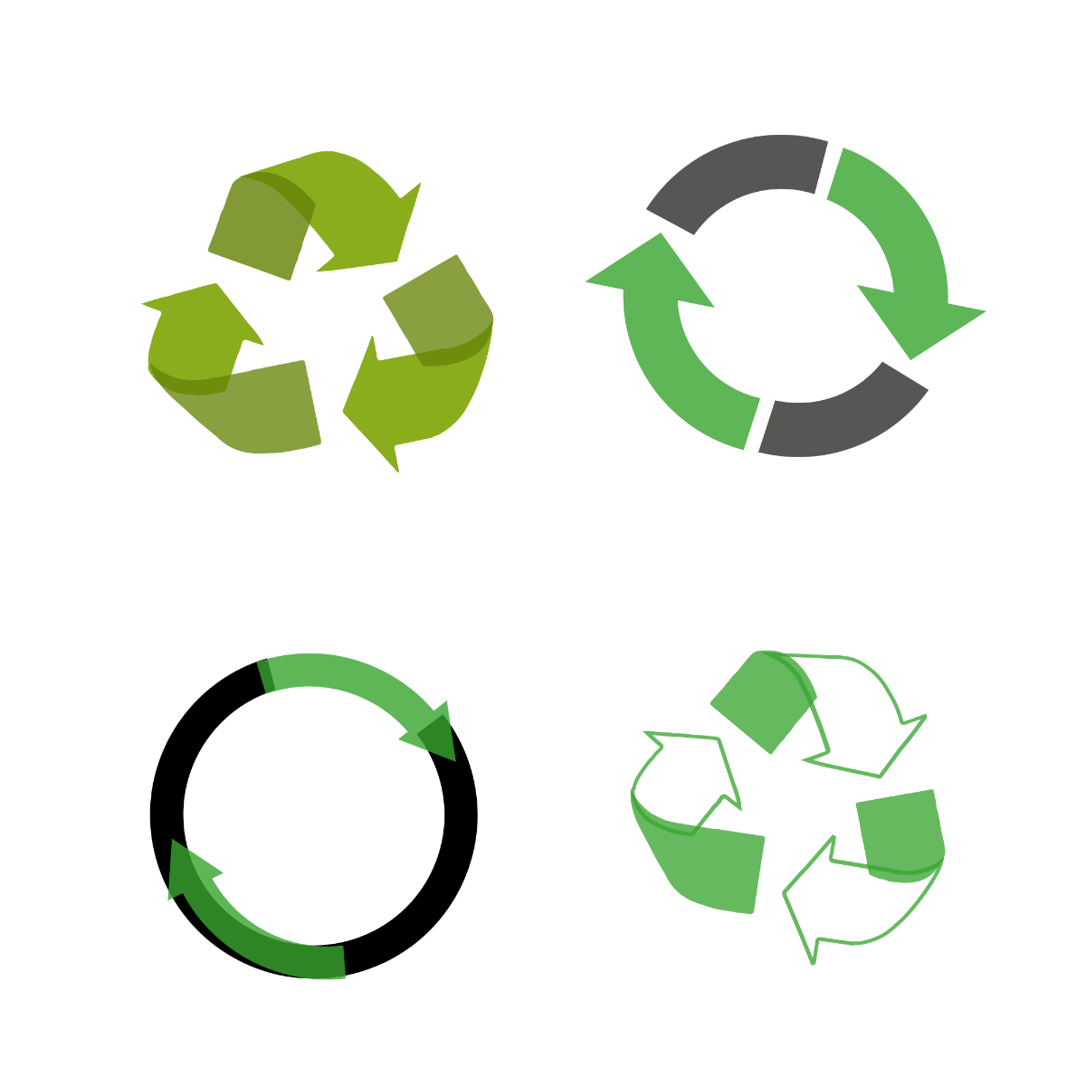 Transparent Recycle Vector Template