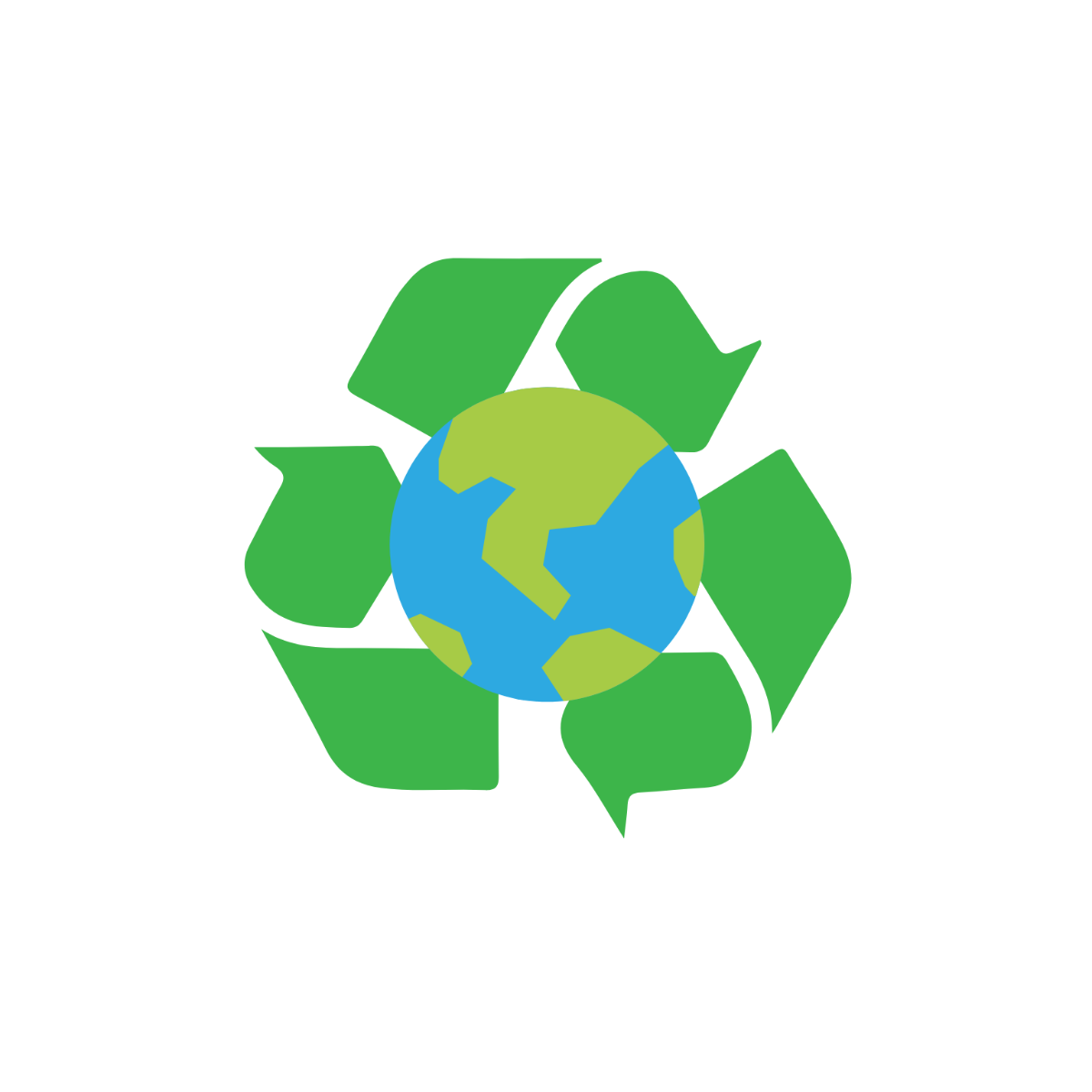 Recycle Symbol With Earth Vector Template