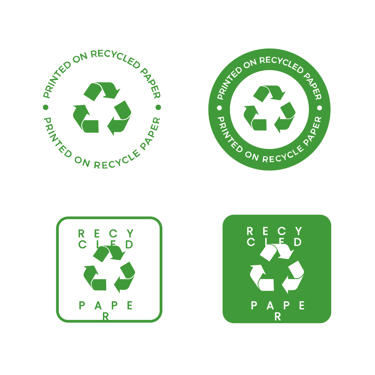 Recycled Paper Logo Vector Template