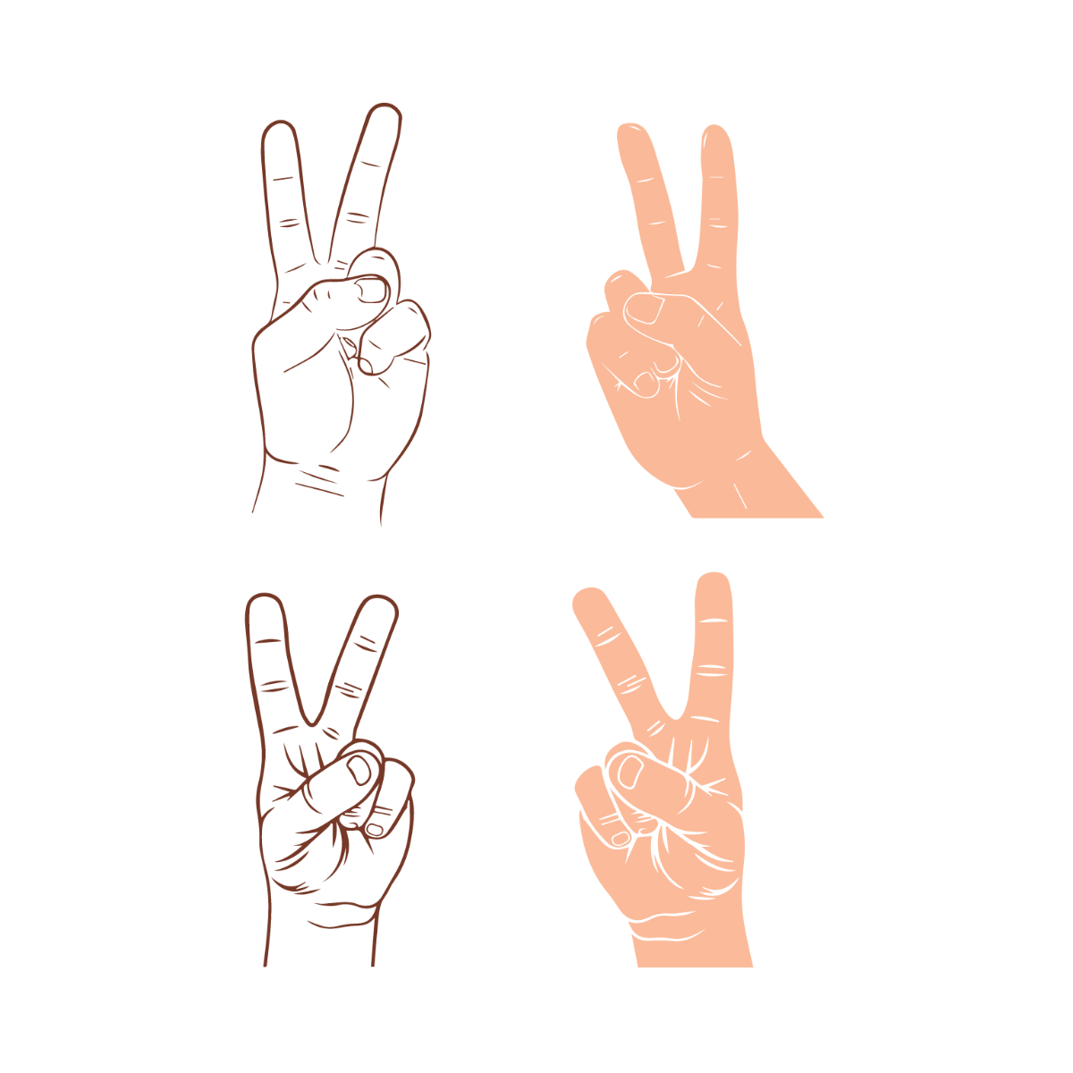 Hand Peace Vector Template