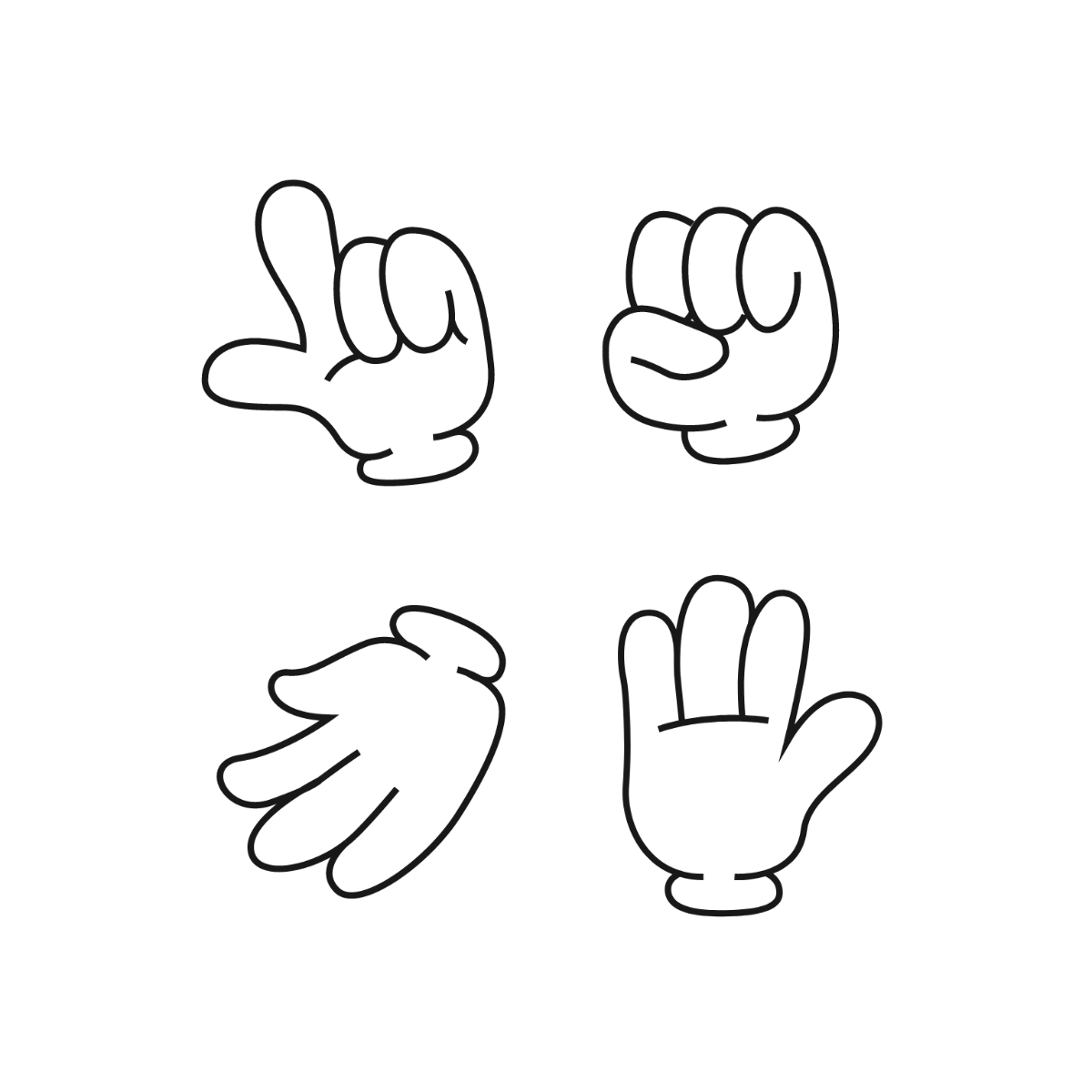Mickey Mouse Hands Vector Template