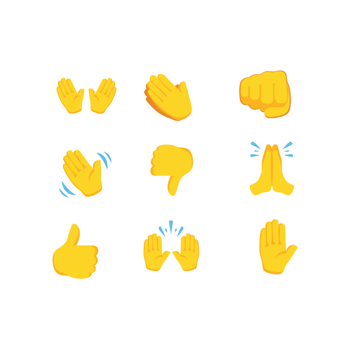 Emoji Hand Vector Template