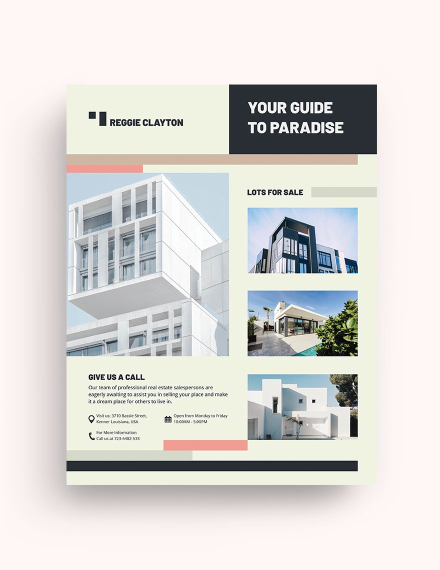 Free Professional Real Estate Broker Flyer Template