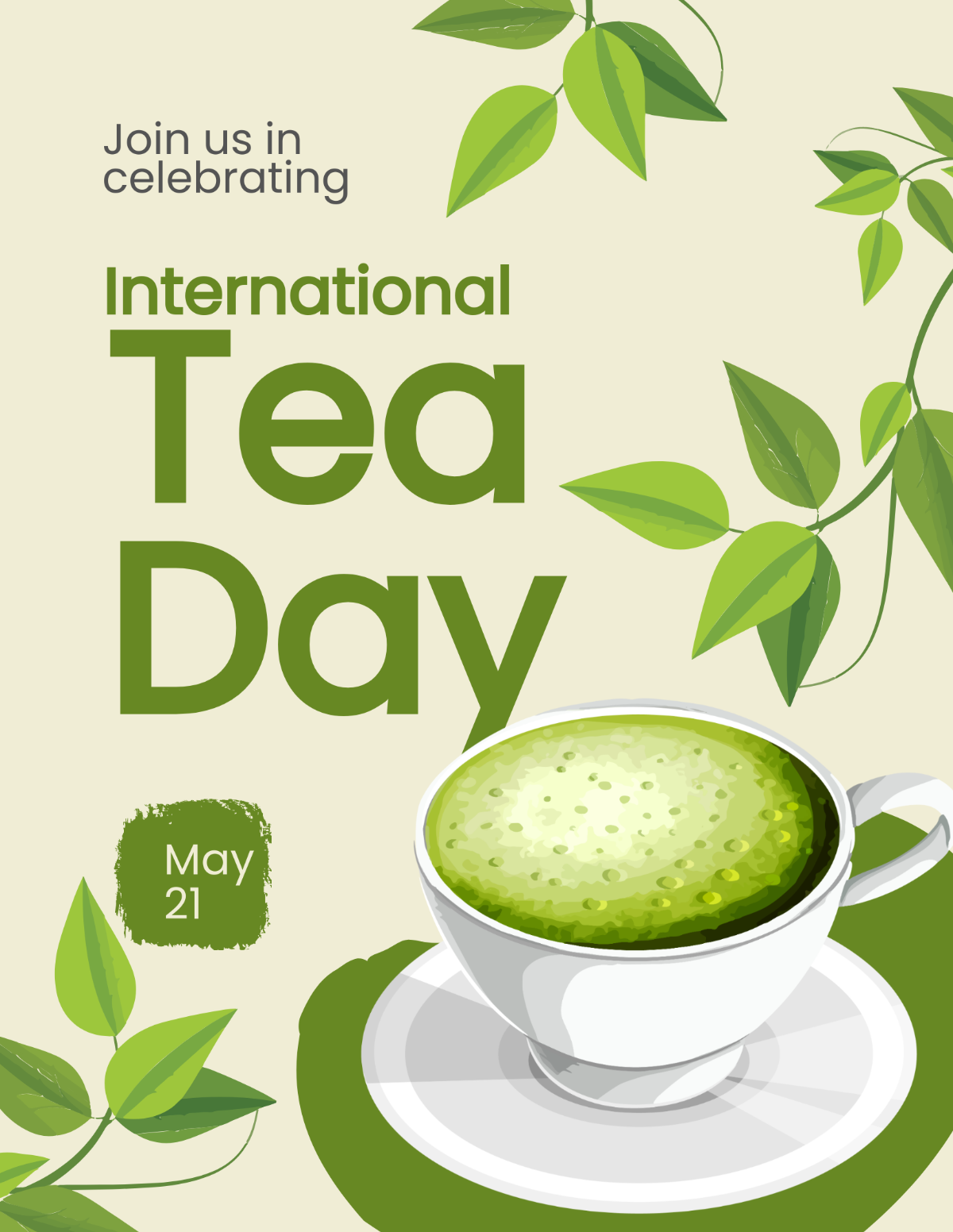 Free International Tea Day Flyer Template