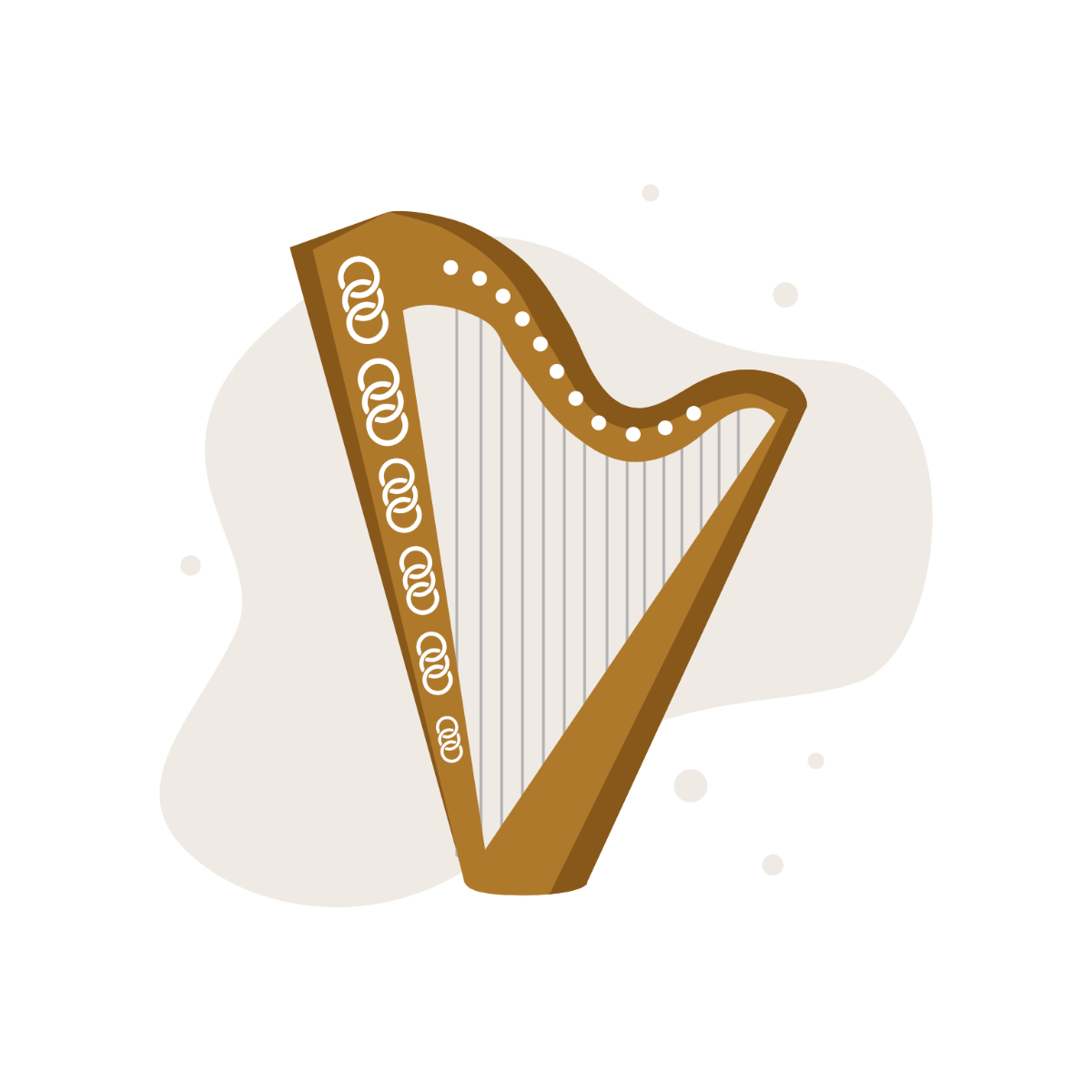 Celtic Harp Vector Template