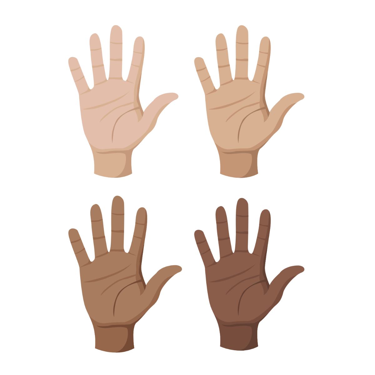 Hand Palm Vector Template