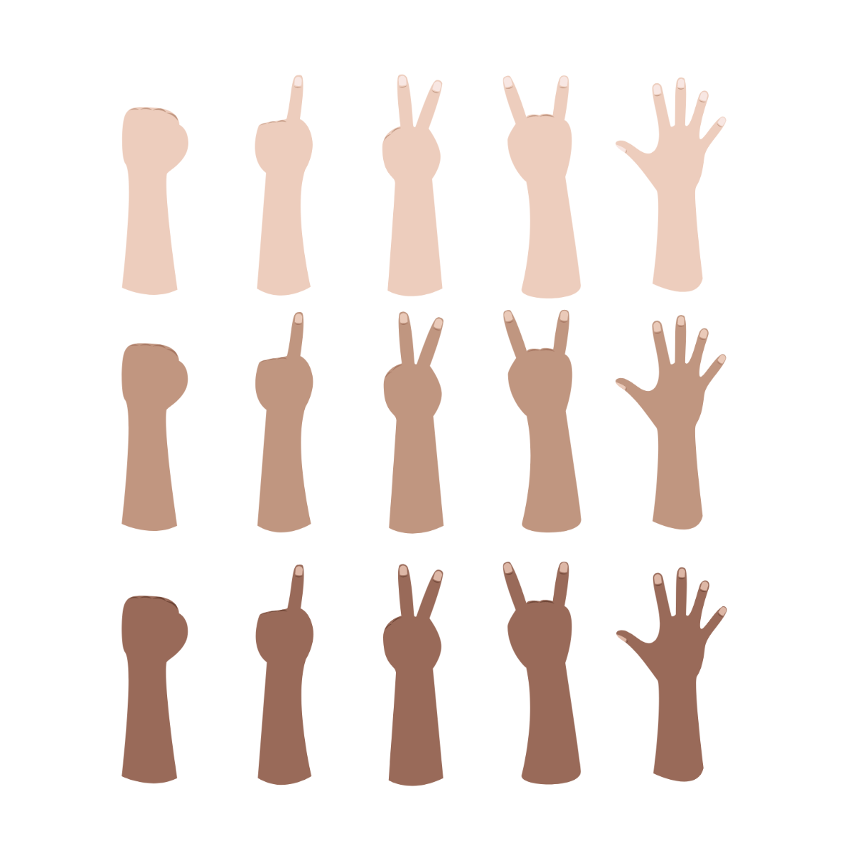 Raised Hands Vector Template