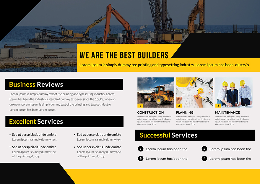 Free Construction BiFold Brochure Template