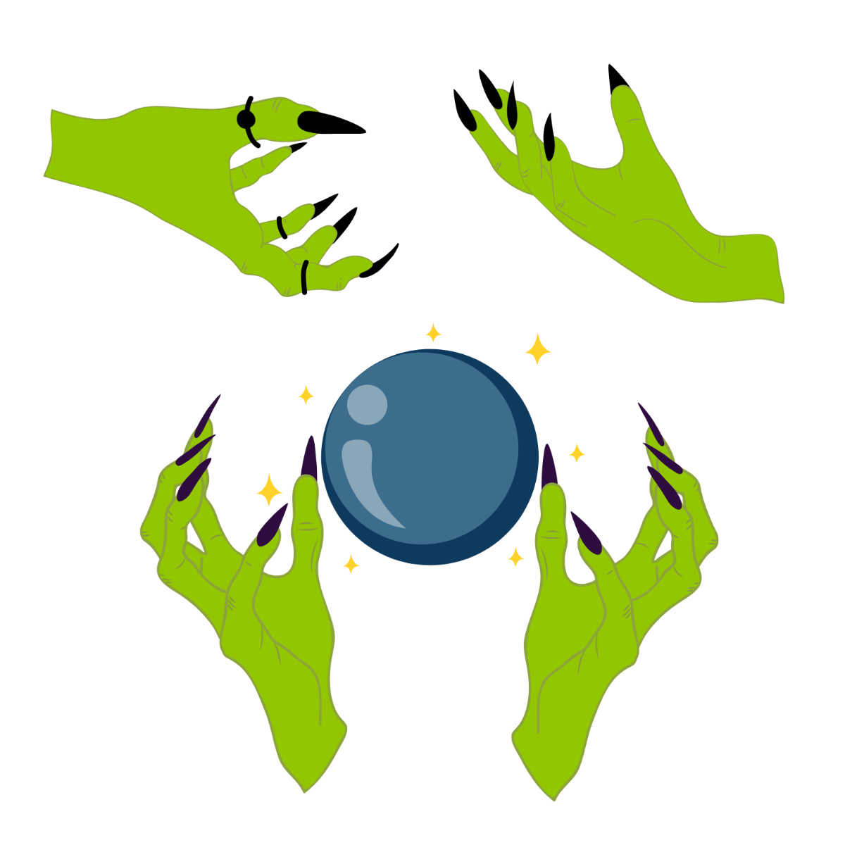 Witch Hand Vector Template