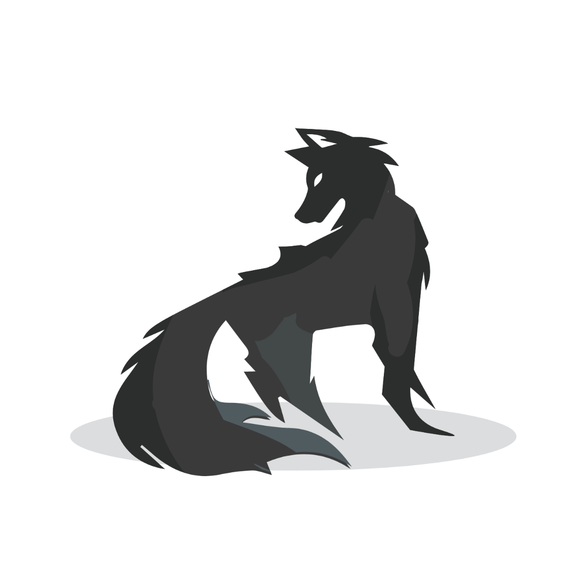 Shadow Wolf Vector Template