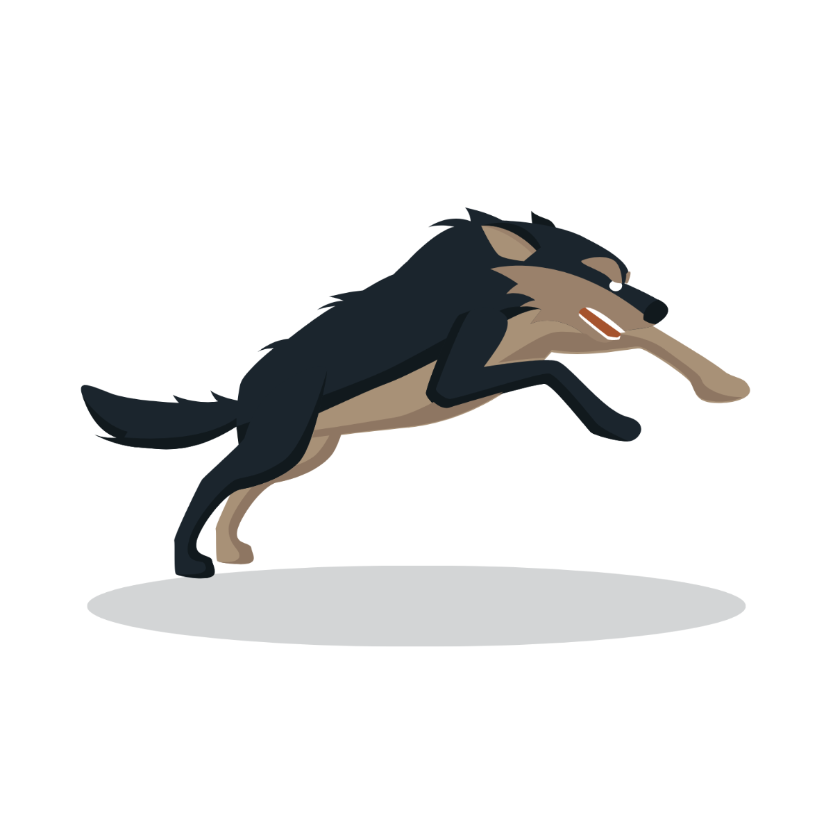 Jumping Wolf Vector Template