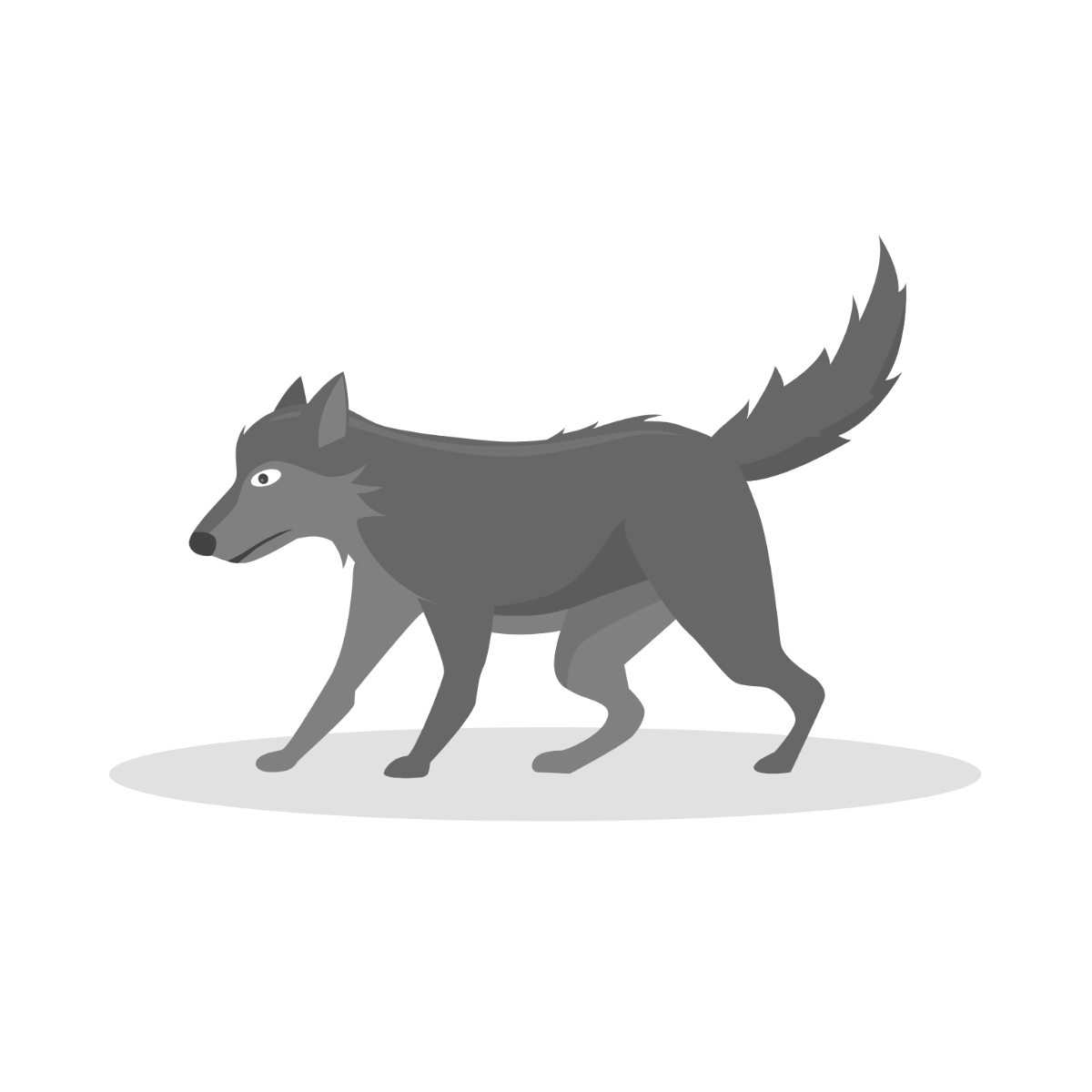 Grey Wolf Vector Template