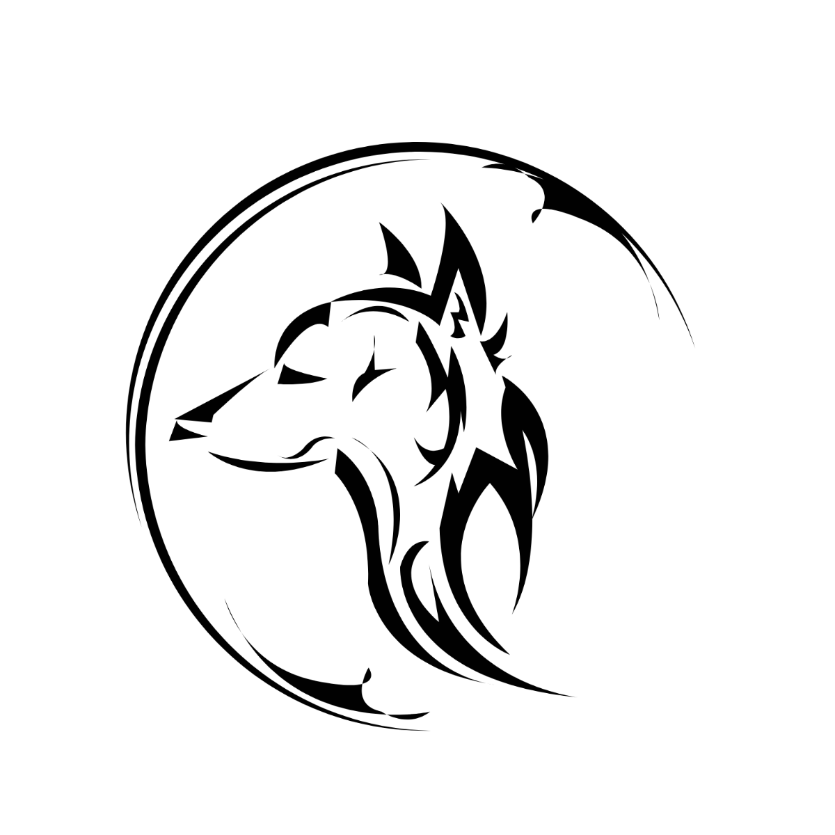 Tribal Wolf Vector Template