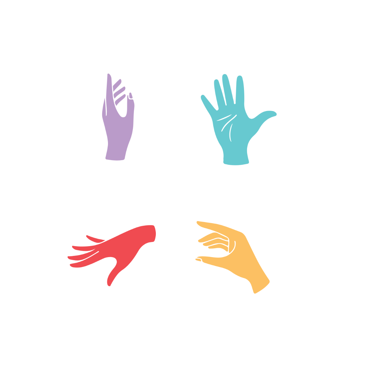 Color Hand Vector Template
