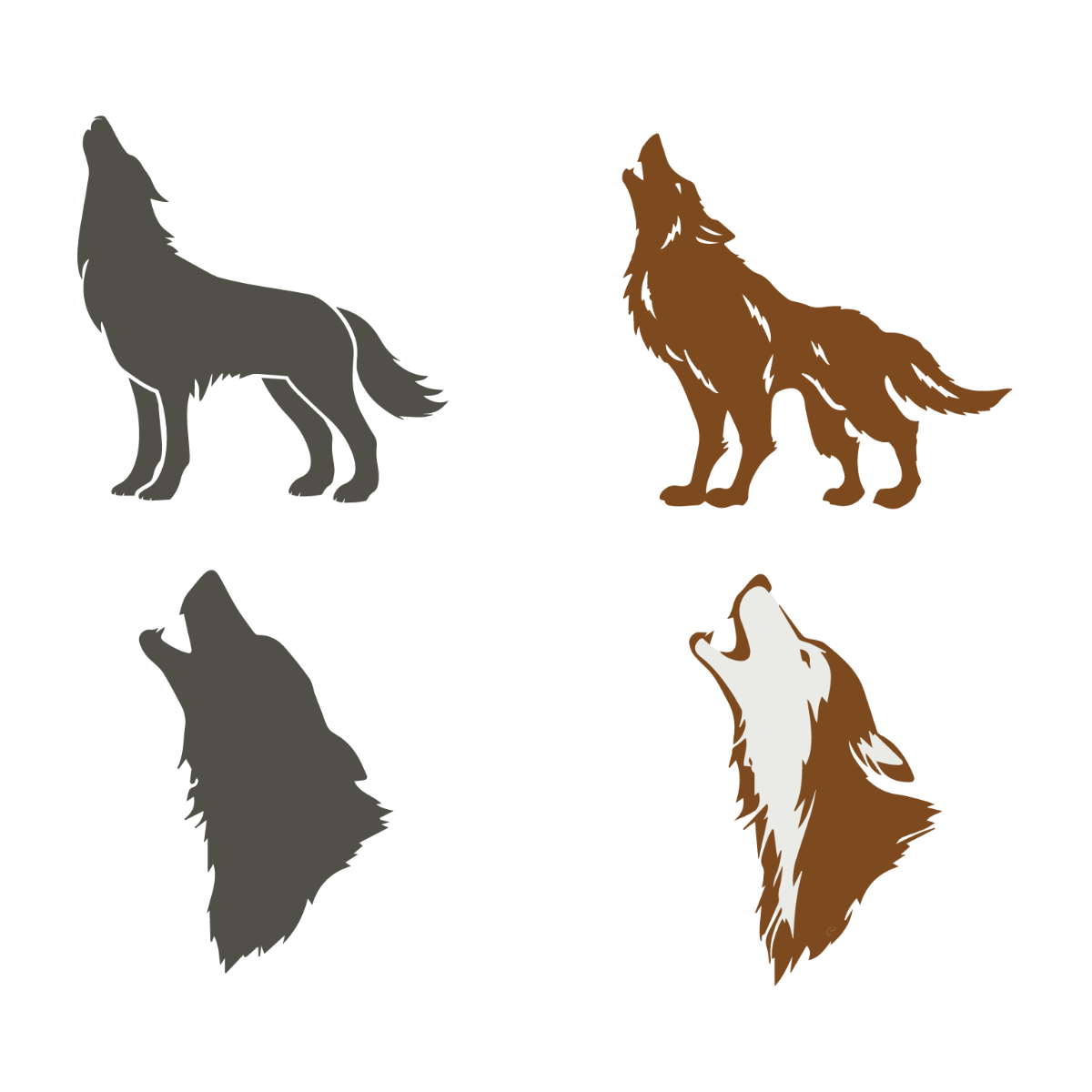 Howling Wolf Vector Template