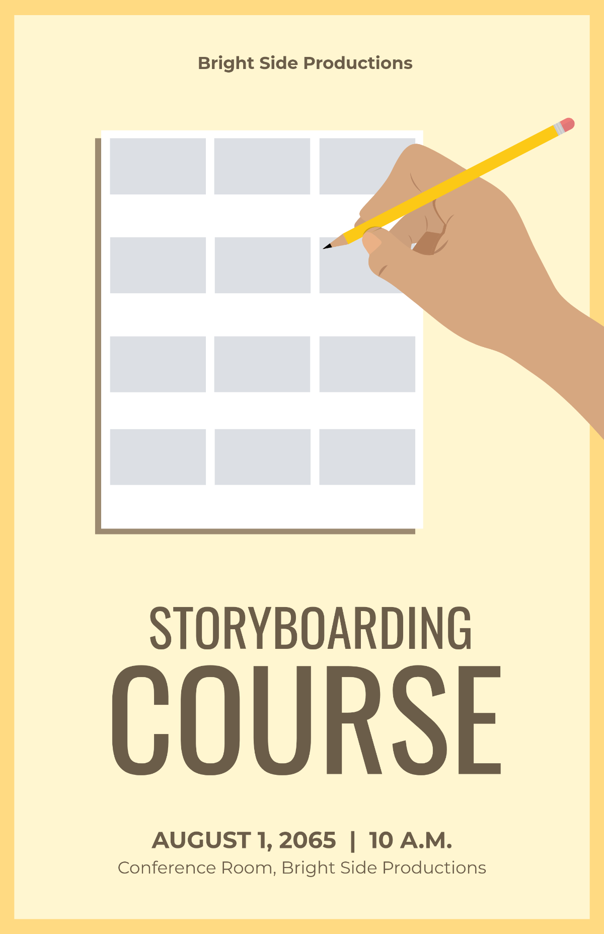 Free Course Advertisement Poster Template to Edit Online