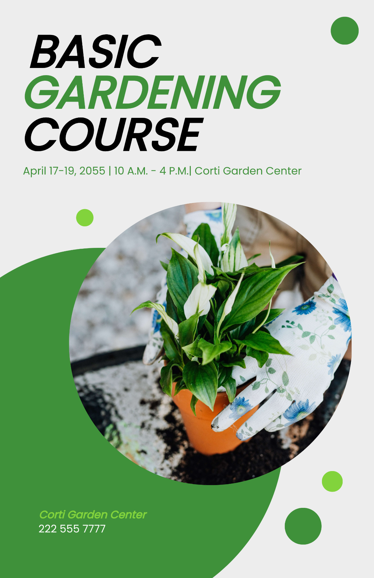 Gardening Course Poster Template