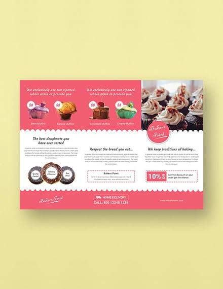 Free Bakery TriFold Brochure Template