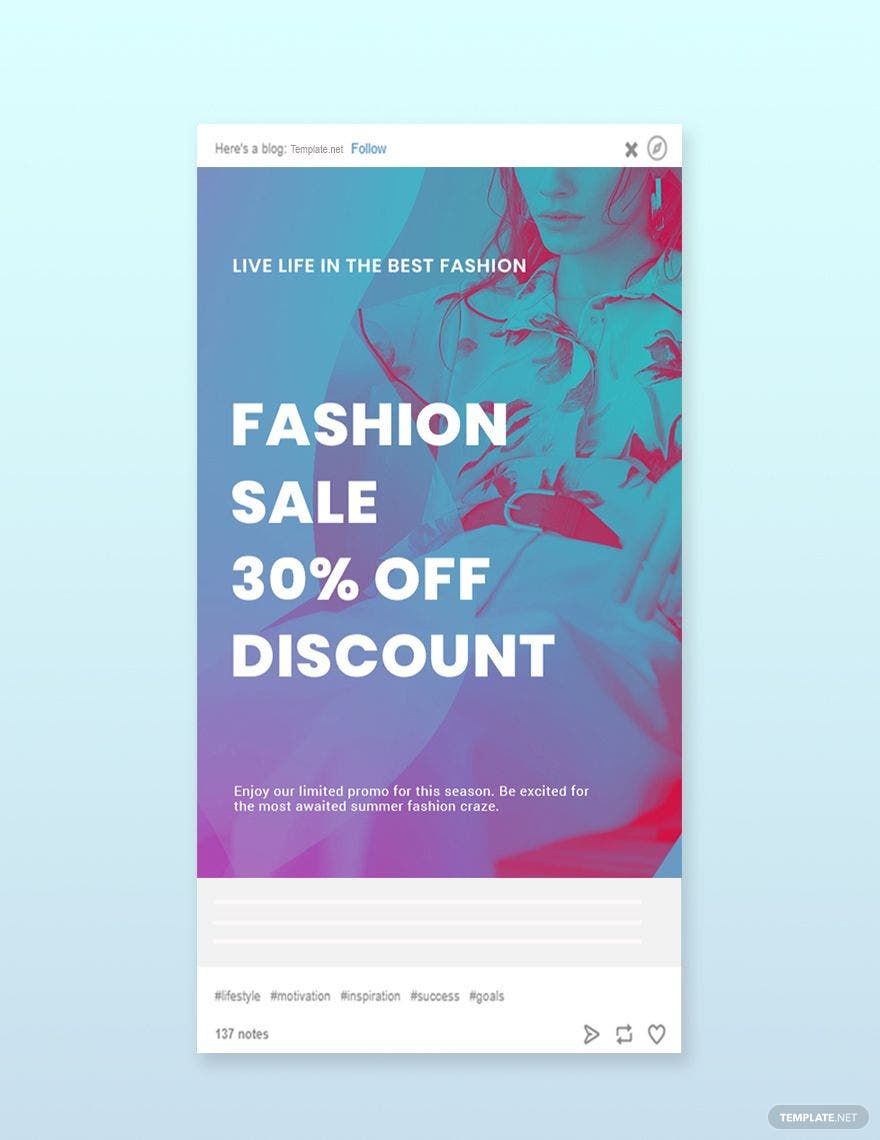 Fashion Products Sale Tumblr Post Template