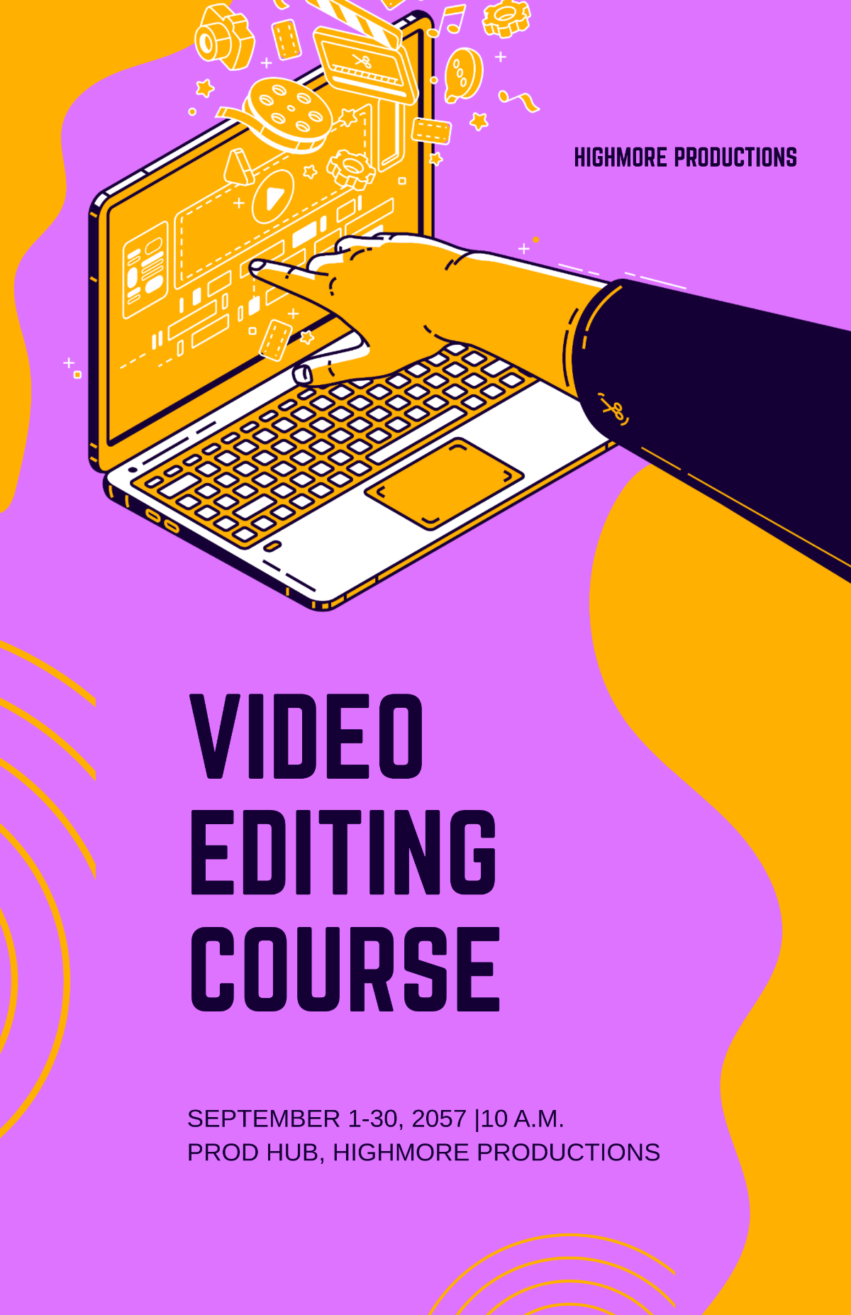 Free Modern Course Poster Template to Edit Online